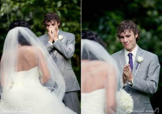 Реакцията на младоженците, когато видят булката (снимки)